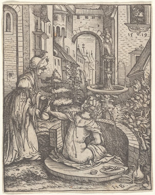 Art Print : Bathsheba, 1519 - Vintage Wall Art