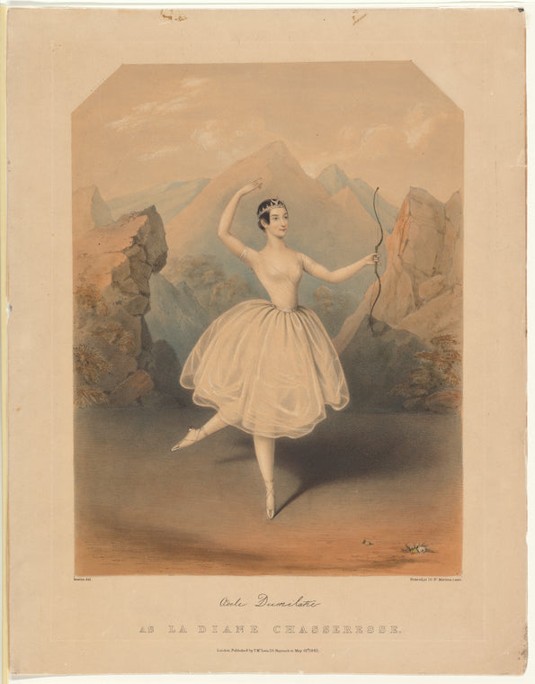 Art Print : Adele Dumilatre [Facsimile Signature] as la Diane chasseresse, 1843 - Vintage Wall Art