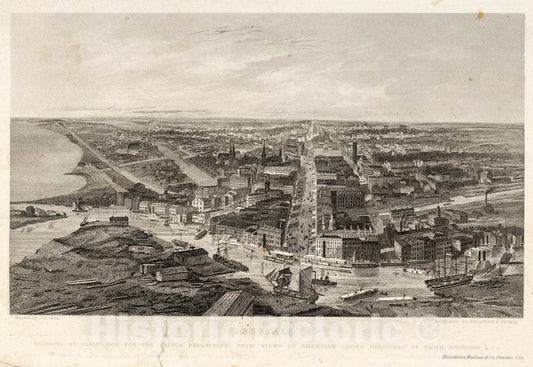 Art Print : 1855, Buffalo. - Vintage Wall Art