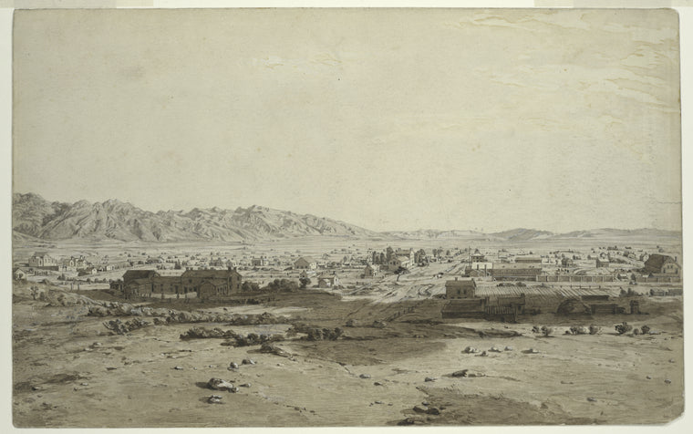 Art Print : Great Salt Lake City in 1853. Looking South. - Vintage Wall Art