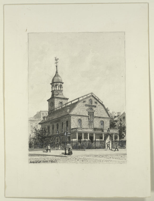 Art Print : 1855, [The New York Post Office on Nassau Street - Vintage Wall Art