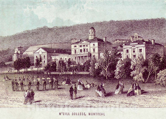 Art Print : 1869, M'Gill College, Montreal. - Vintage Wall Art