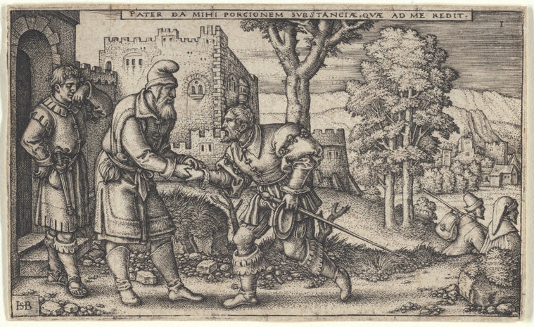 Art Print : The Departure of The Prodigal Son, 1540 - Vintage Wall Art V1