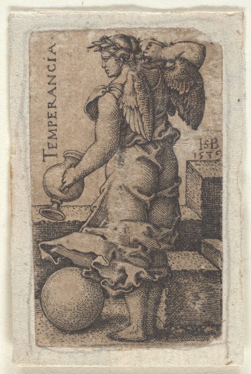 Art Print : Temperance, 1500-1550 - Vintage Wall Art