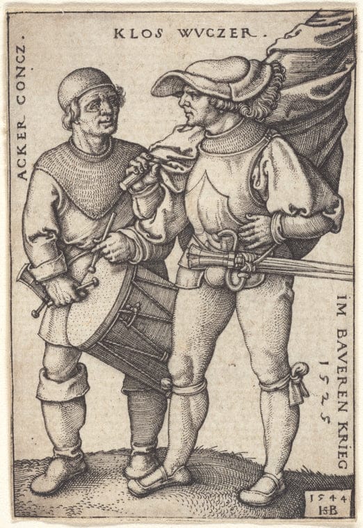 Art Print : Standard-Bearer and Drummer, 1544 - Vintage Wall Art