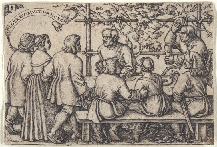 Art Print : Peasants' Feast, 1546 - Vintage Wall Art