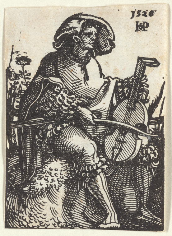 Art Print : Viola da Gamba Player, 1520 - Vintage Wall Art