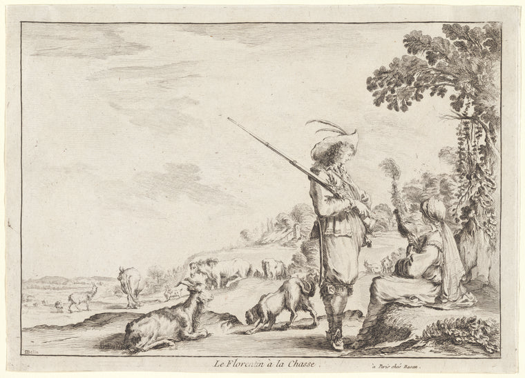 Art Print : Le Florentin a la Chasse, 1601-1700 - Vintage Wall Art V2