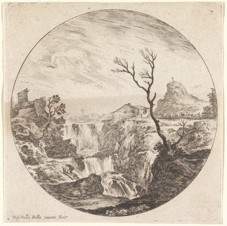 Art Print : La Triple Cascade, 1601-1700 - Vintage Wall Art