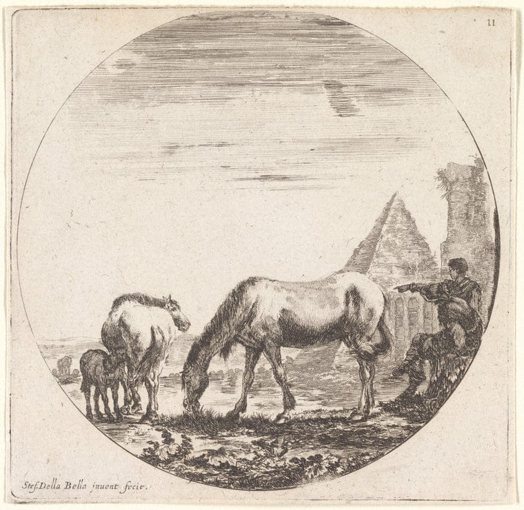Art Print : La pyramide de Cajus Cestius, 1601-1700 - Vintage Wall Art