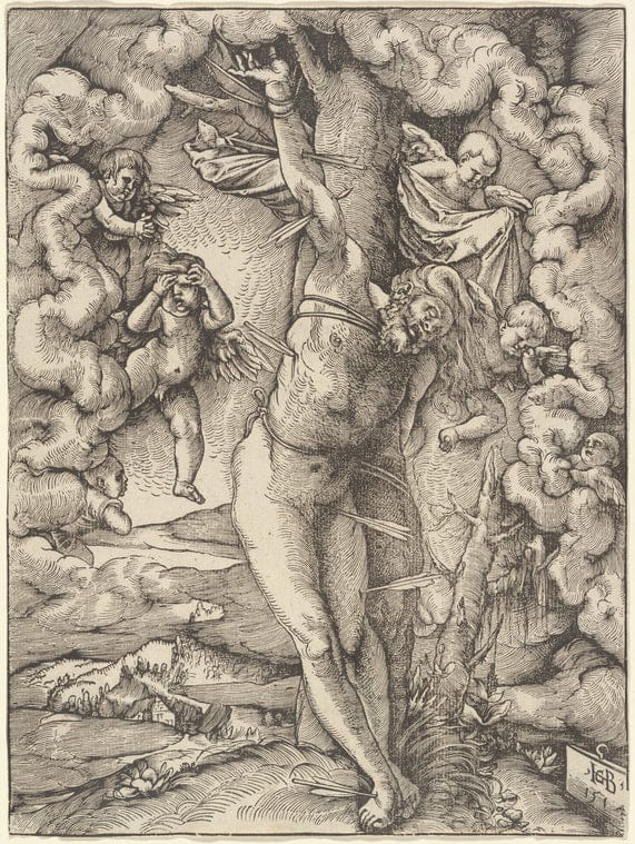 Art Print : St. Sebastian at The Tree, 1501 - Vintage Wall Art