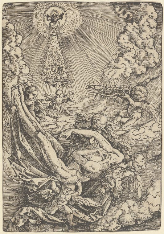Art Print : The Body of Christ Carried by Angels Towards Heaven, 1515-1517 - Vintage Wall Art