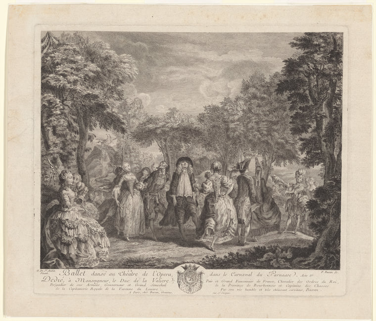 Art Print : Le Carnaval du Parnasse, 1723 - Vintage Wall Art