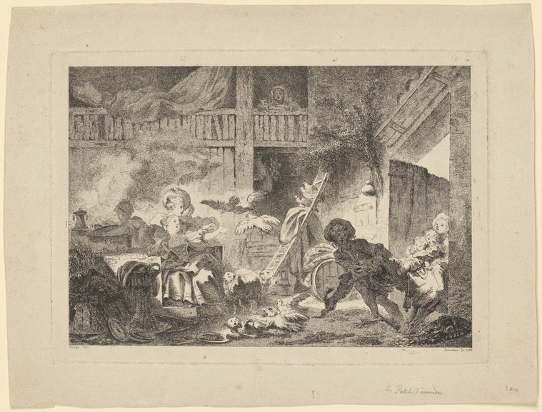 Art Print : Les Petits Fermiers, 1762 - Vintage Wall Art