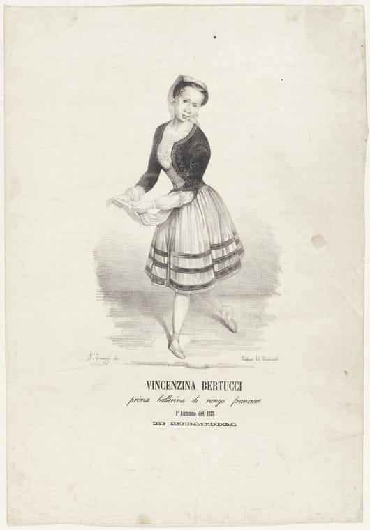 Art Print : Vincenzina Bertucci, Prima Ballerina di Rango Francese, l'autunno del 1855, in Mirandola, 1855 - Vintage Wall Art