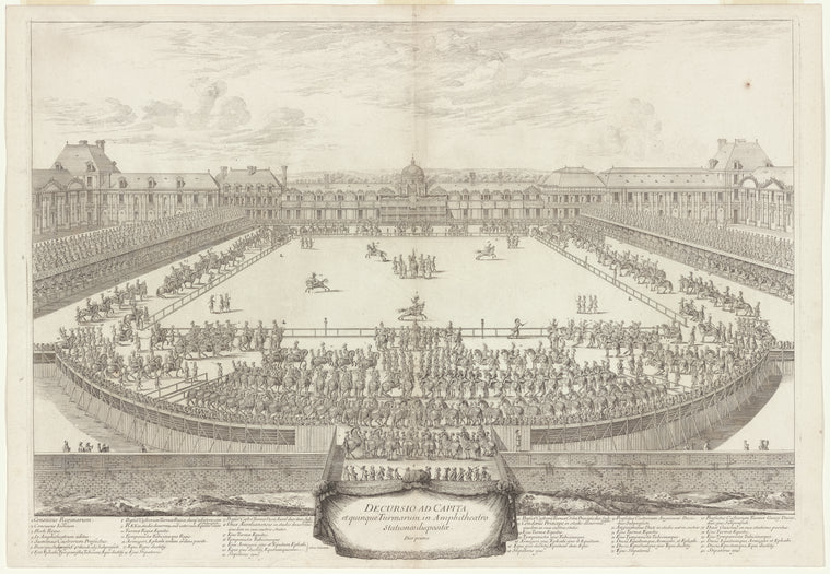 Art Print : Decurso ad Capita et Quinque Turmarum in Amphitheatro stationes disposit. Dies Prima, 1621 - Vintage Wall Art