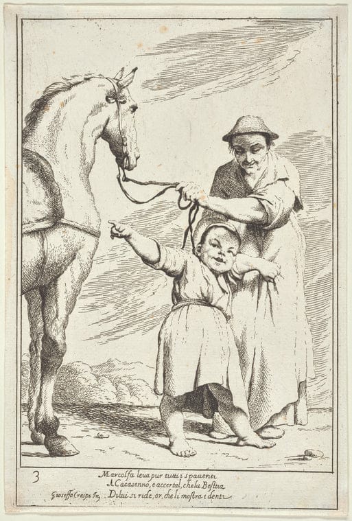 Art Print : Marcolfa Finds Bertoldino Hatching Eggs, 1701-1800 - Vintage Wall Art