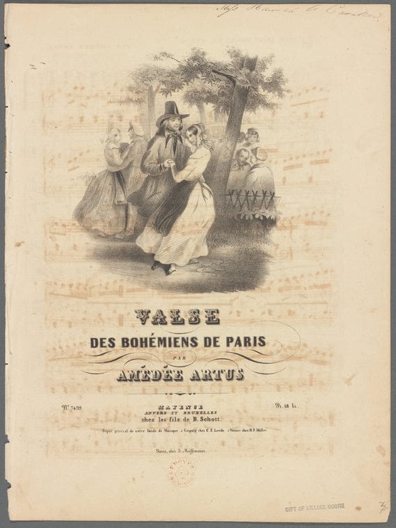 Art Print : Valse des bohemiens de Paris, 1840 - Vintage Wall Art