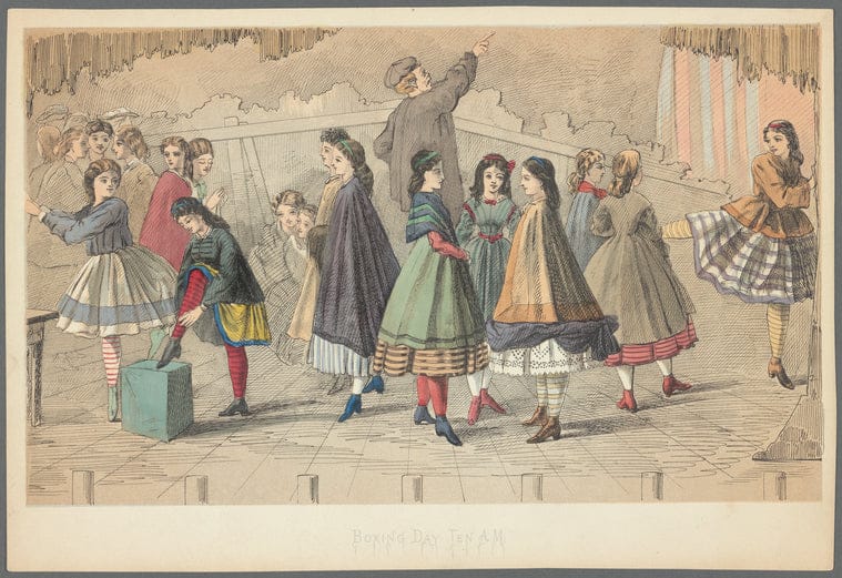 Art Print : Boxing Day for Dancers, 1850 - Vintage Wall Art