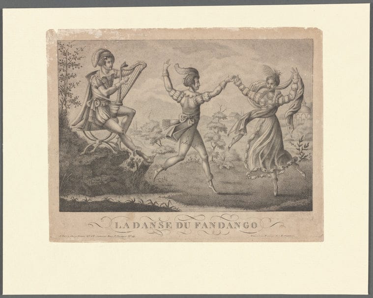Art Print : La Danse du Fandango, 1800 - Vintage Wall Art