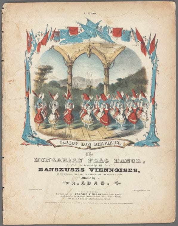 Art Print : The Hungarian Flag Dance, 1803 - Vintage Wall Art