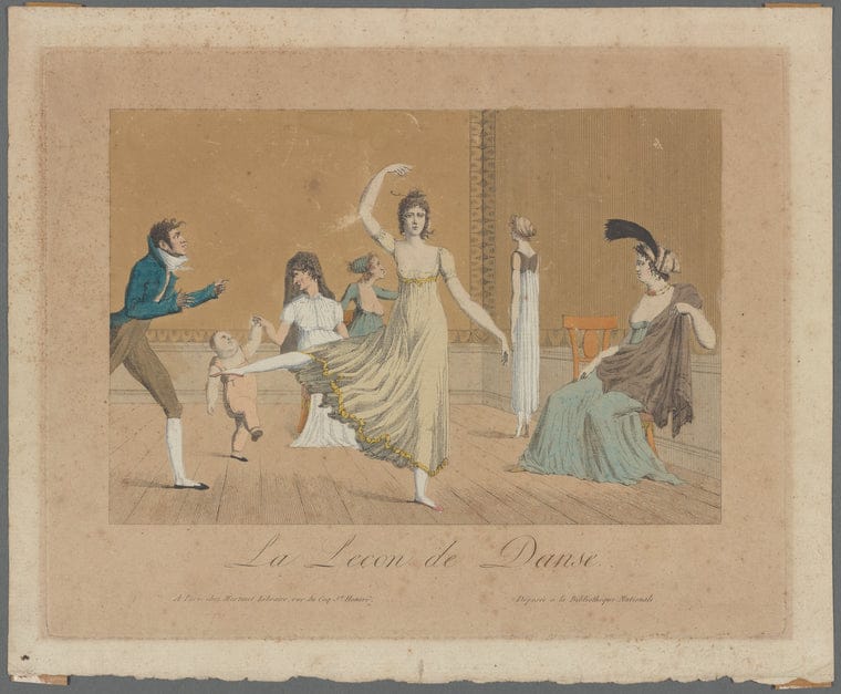 Art Print : La lecon de Danse, 1762 - Vintage Wall Art