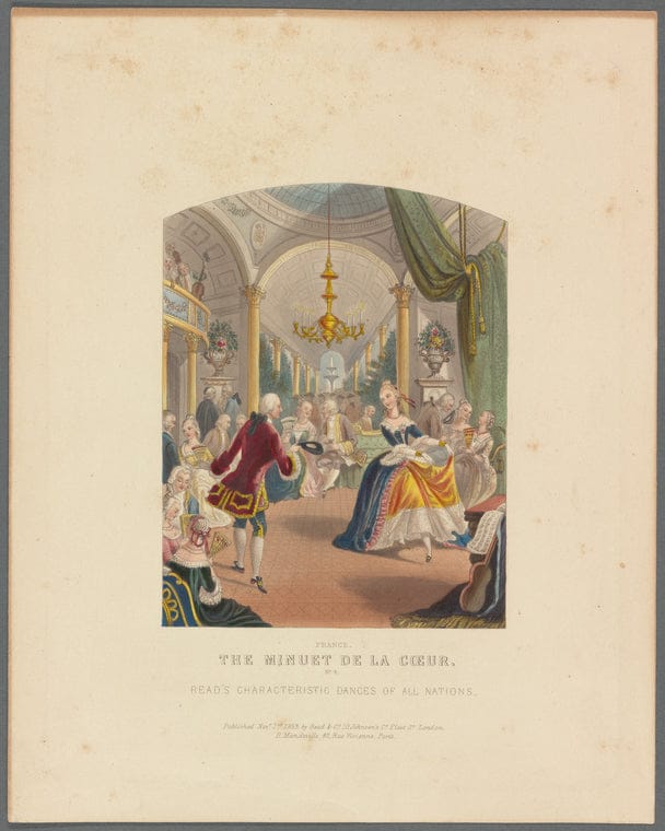Art Print : France. The Minuet de la cAur, 1853 - Vintage Wall Art