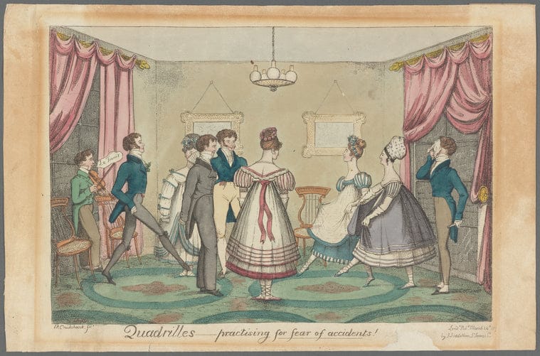 Art Print : Images of Ballroom Dancing, 1789 - Vintage Wall Art
