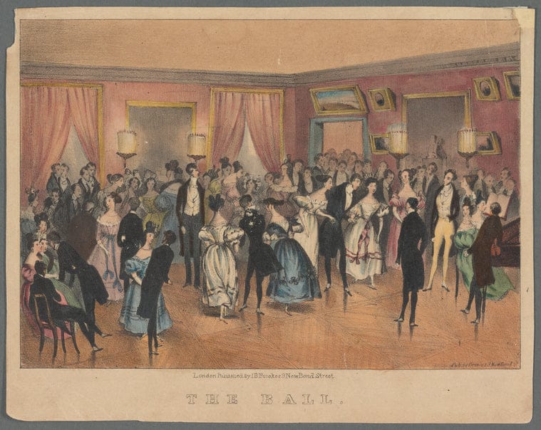 Art Print : Ballroom Scenes, 1800 - Vintage Wall Art