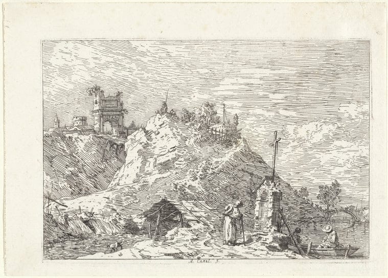 Art Print : Landscape with The Pilgrim at Prayer, 1743-1744 - Vintage Wall Art