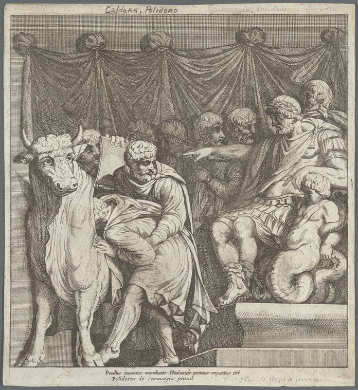 Art Print : Perillus Condemned to Die in The Bronze Bull, 1501-1600 - Vintage Wall Art