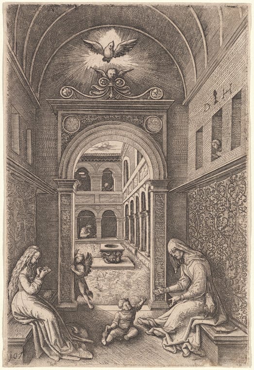 Art Print : Madonna and Child with St. Anne by a Portal, 1501-1600 - Vintage Wall Art