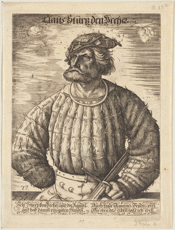Art Print : Kuntz (Conrad) von der Rosen, Court Jester of Emperor Maximilian I, 1501-1600 - Vintage Wall Art V1