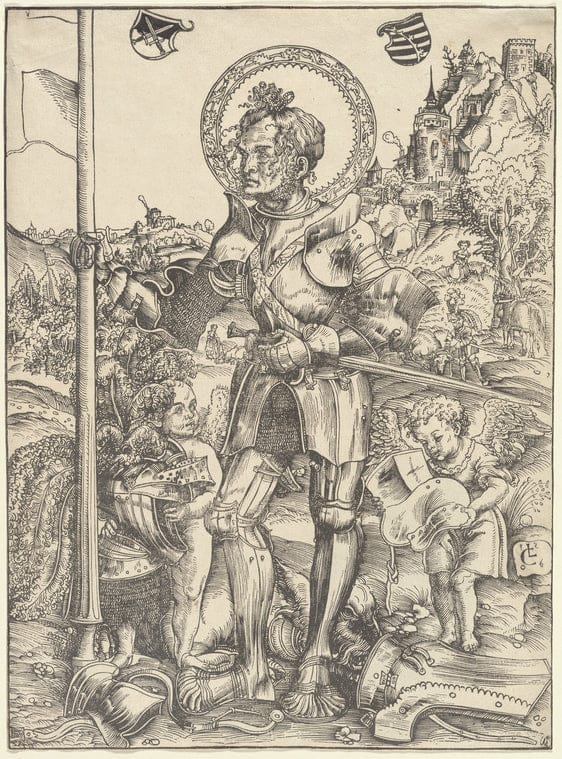 Art Print : St. George Standing, 1506 - Vintage Wall Art