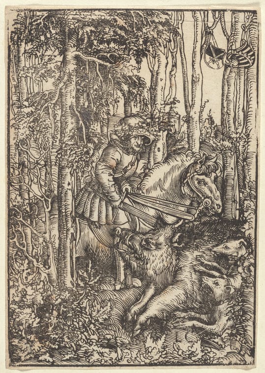 Art Print : The Boar Hunt, 1506-1507 - Vintage Wall Art