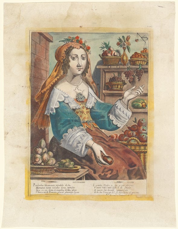 Art Print : Ira - Settembre - Libra, 1600-1699 - Vintage Wall Art