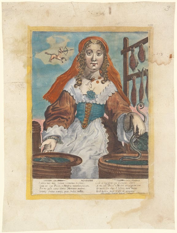 Art Print : Invidia - Novembre - Sagitario, 1600-1699 - Vintage Wall Art