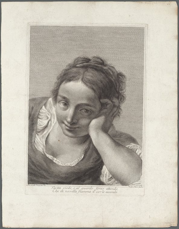 Art Print : Tacita siede, e al guardo Forse attende, 1770-1780 - Vintage Wall Art