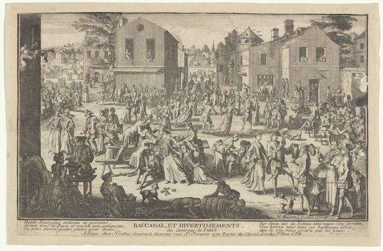 Art Print : Baccanal, et divertissements, des Environs de Paris, 1648 - Vintage Wall Art