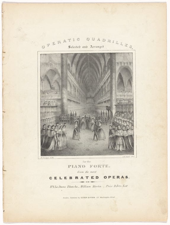 Art Print : Operatic quadrilles, 1839 - Vintage Wall Art