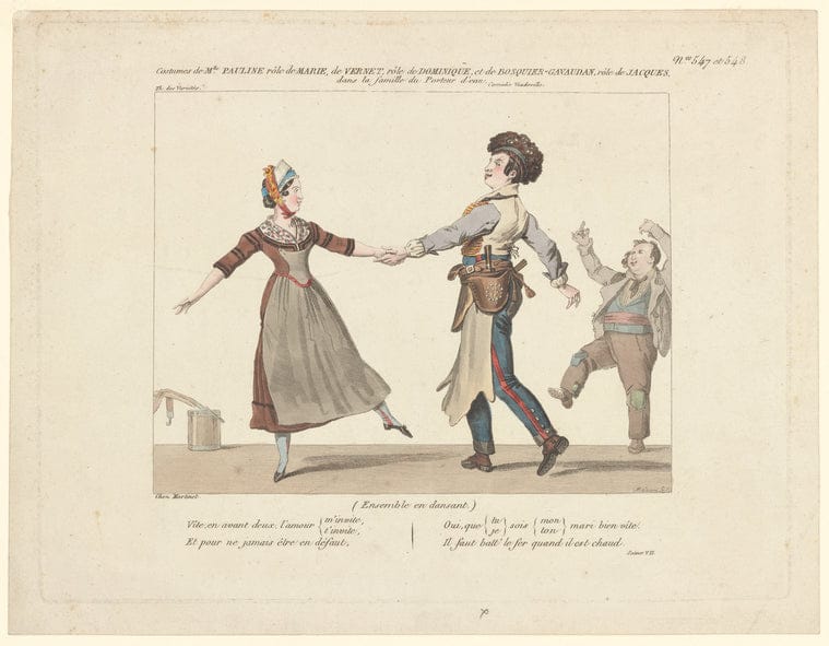 Art Print : Comedie Vaudeville, Th. des Varietes, 1824 - Vintage Wall Art