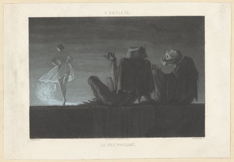 Art Print : Le feu follet, 1857 - Vintage Wall Art