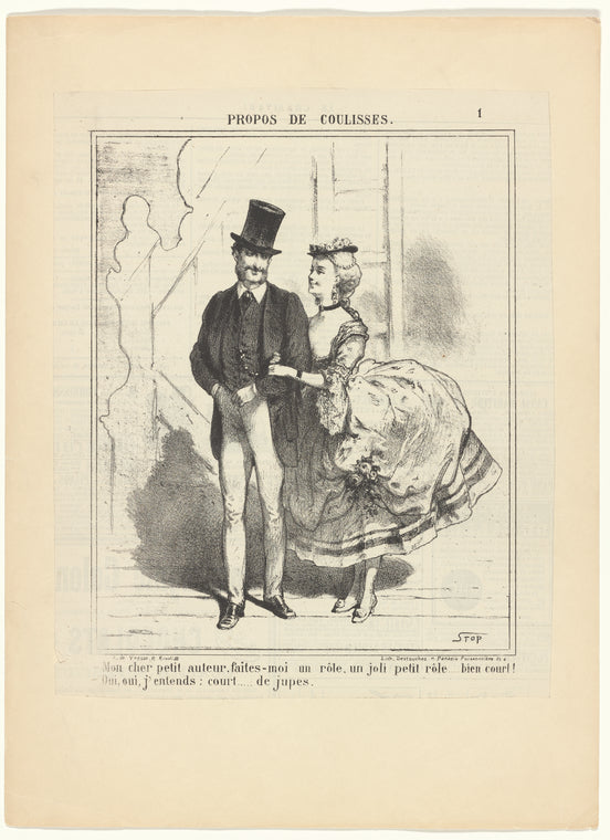 Art Print : Propos de coulisses [selections], 1825 - Vintage Wall Art