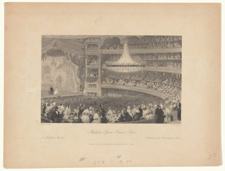 Art Print : Italian Opera House, Paris, 1817 - Vintage Wall Art