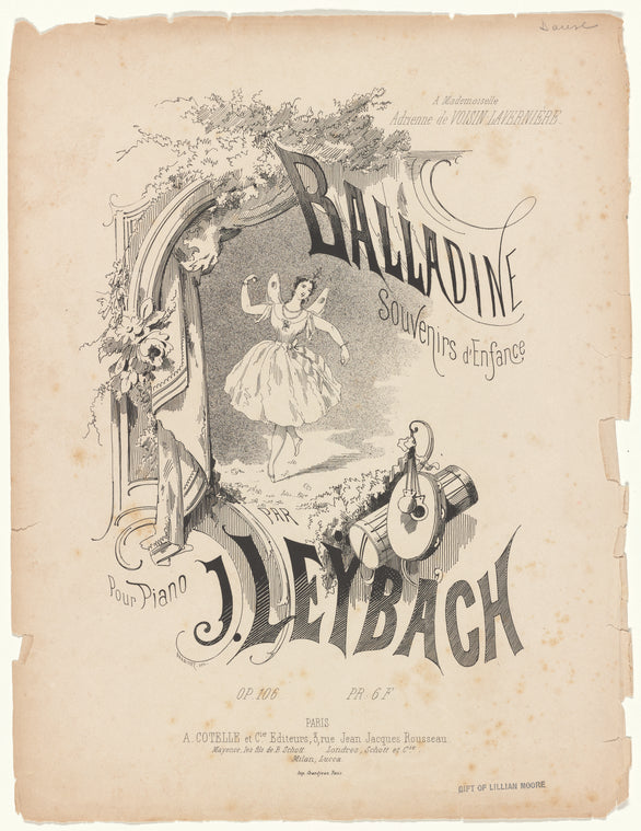 Art Print : Dance on Music Covers, 1830 - Vintage Wall Art