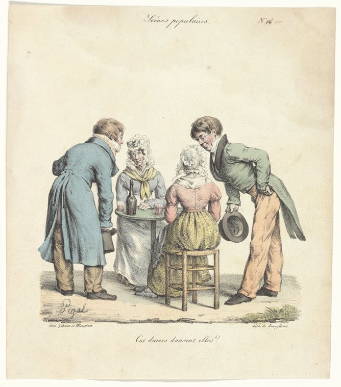 Art Print : Ces Dames dansent elles?, 1798 - Vintage Wall Art