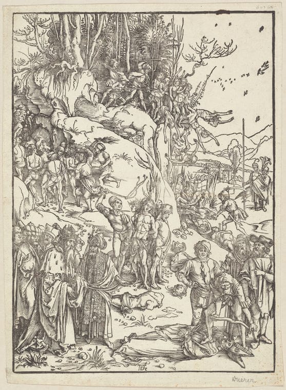 Art Print : The Martyrdom of The Ten Thousand, 1496 - Vintage Wall Art