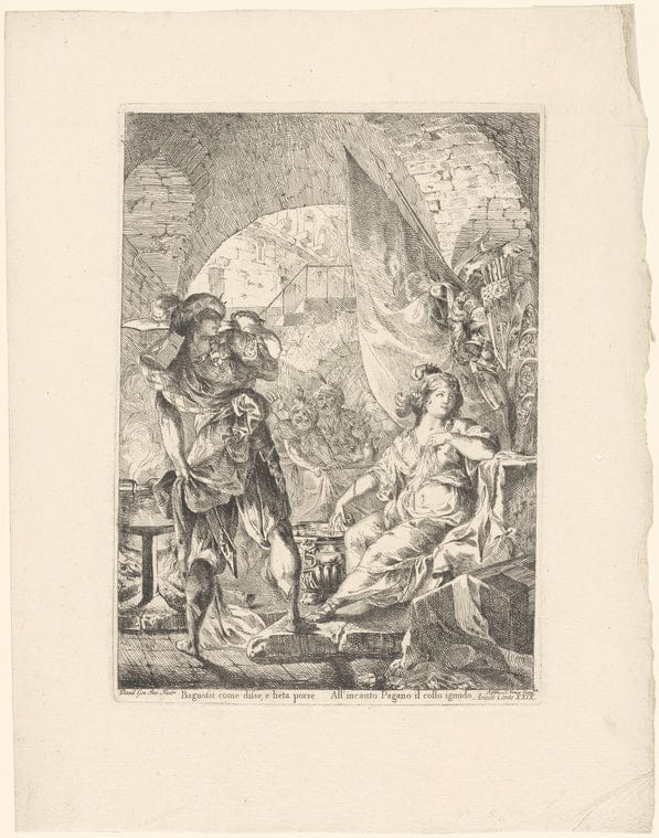 Art Print : Bagnofsi Come difse. (Ariosto's Orlando Furioso), 1775 - Vintage Wall Art