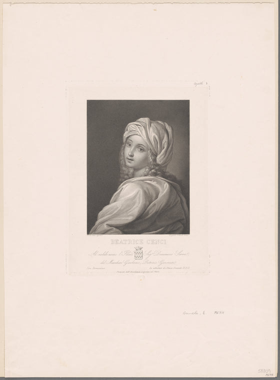 Art Print : Beatrice Cenci, 1764-1800 - Vintage Wall Art