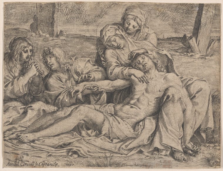 Art Print : Pieta (The 'Caprarola' Lamentation), 1597 - Vintage Wall Art